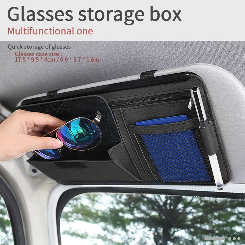 1pc Rhinestone Decor Car Glasses Holder Sun Visor Clip