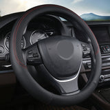15" Leather Steering Wheel Cover Custom Wheelskins Classic Black