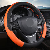 15" Leather Steering Wheel Cover Custom Wheelskins Color Orange