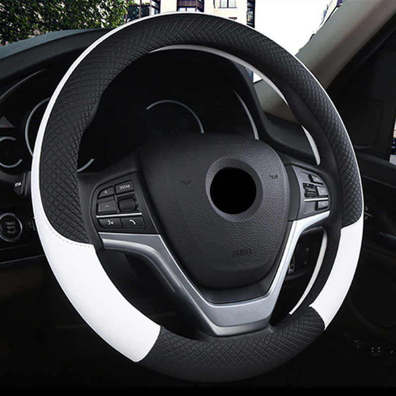 15" Leather Steering Wheel Cover Custom Wheelskins Color White
