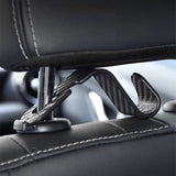 SEAMETAL Carbon Fibre Car Seat Headrest Hook For Car Back Seat Organizer Hanger Storage Holder