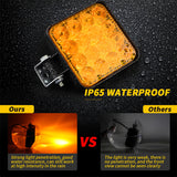 SEAMETAL Car 12V 16LED Square Work Light Spotlight 4colors Off Road Working Light Universal For ATV Boat Truck SUV Fog Lamp