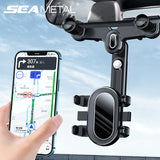 SEAMETAL Rearview Mirror Phone Holder in Car Mount Stand for Mobile Phone GPS Support