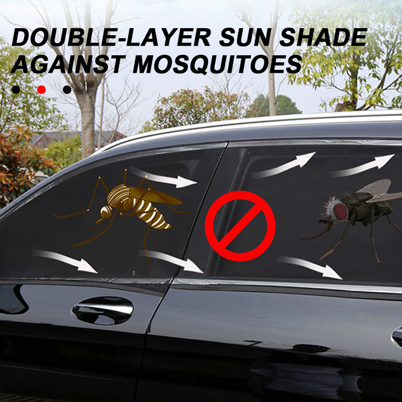 SEAMETAL Car Side Window Sun Shade Summer Car Curtain Semi-Transparent Elastic Mosquito Net