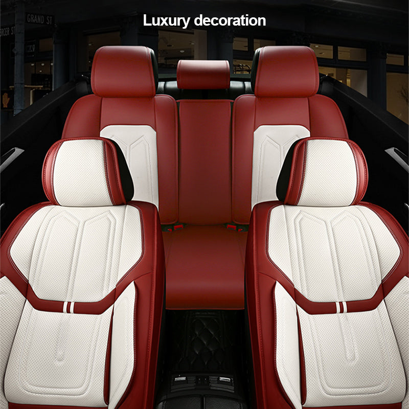 Nappa Leather Car Seat Covers Front Rear Luxury Seat Cushion Protector | SEAMETAL