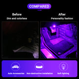 SEAMETAL LED Car Interior Ambient Decorative Light Colorful RGB Foot Light Universal Auto USB Atmosphere Light