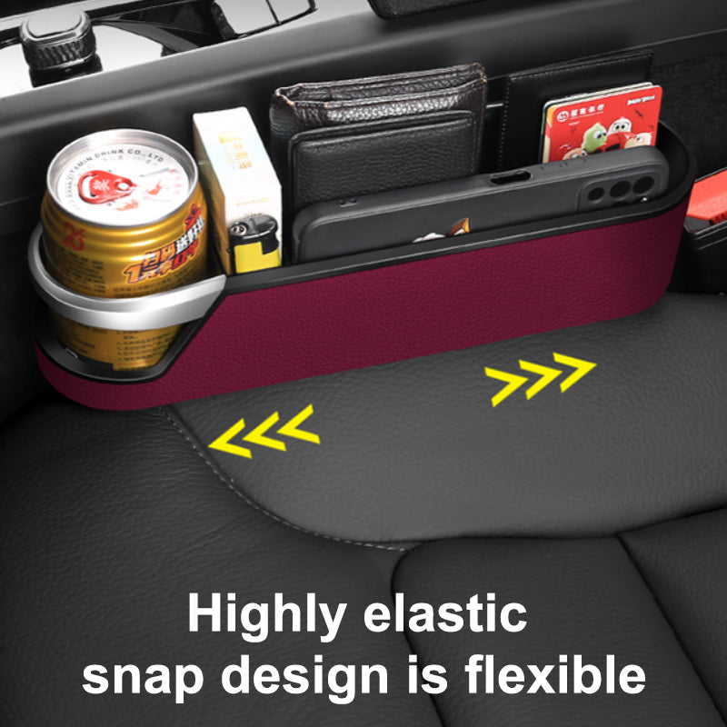 SEAMETAL Leather Car Seat Organizer Multifunctional Auto Seat Gap Storage Box