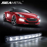 SEAMETAL 2pcs LED Car Daytime Running Light 12V DRL Waterproof Auto Headlight