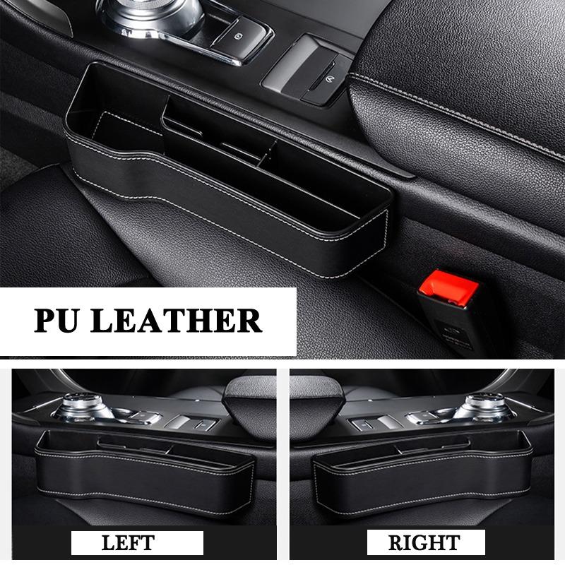 Car Seat Gap Filler Organizer, Premium PU Leather Console Side Pocket