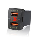 Dual USB 6.9A QC3.0 Quick Charger with LED Light Replacement for Toyota