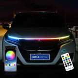 LED Front Hood Grille Decals Car Strip Sticker Decoration Racing Sports Sticker