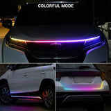 LED Front Hood Grille Decals Car Strip Sticker Decoration Racing Sports Sticker