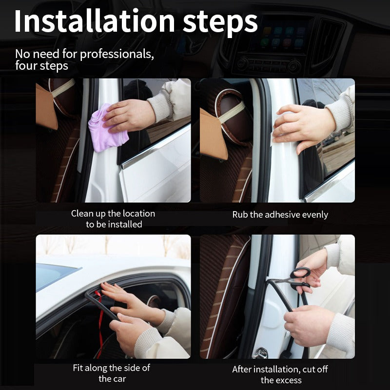 Car Door Rubber Seal Strip Double Layer Protector Seal Noise Insulation