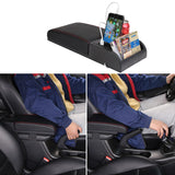 PU Leather Car Armrest Pad With Cup Holder Storage Box